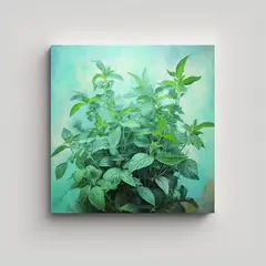 GENERICO - Pintura Abstracta De Hierbas De Menta En Estilo 90x90 Cm