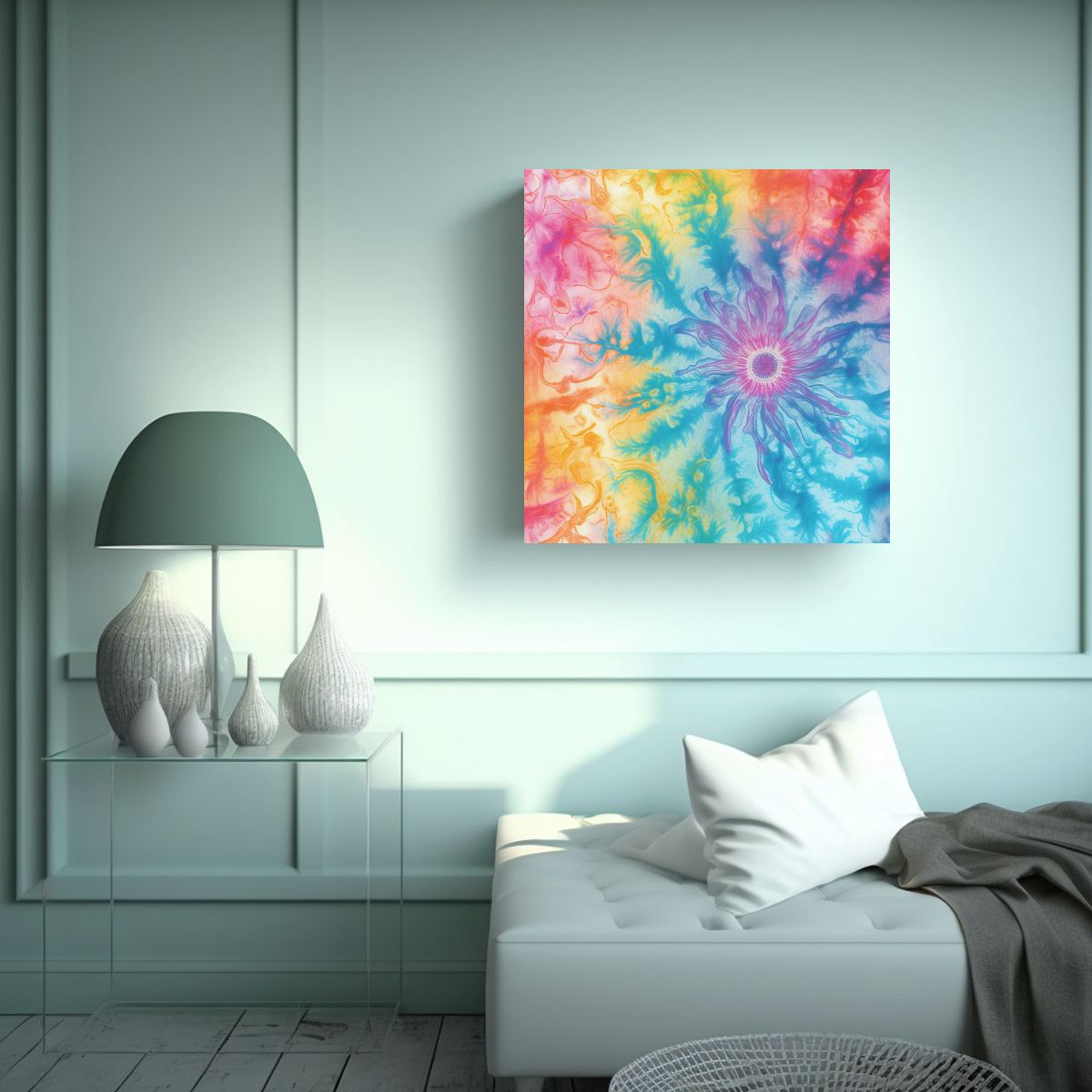 GENERICO - Tela Pop Art Con Patrón Atado Teñido Suave Para 90x90 Cm