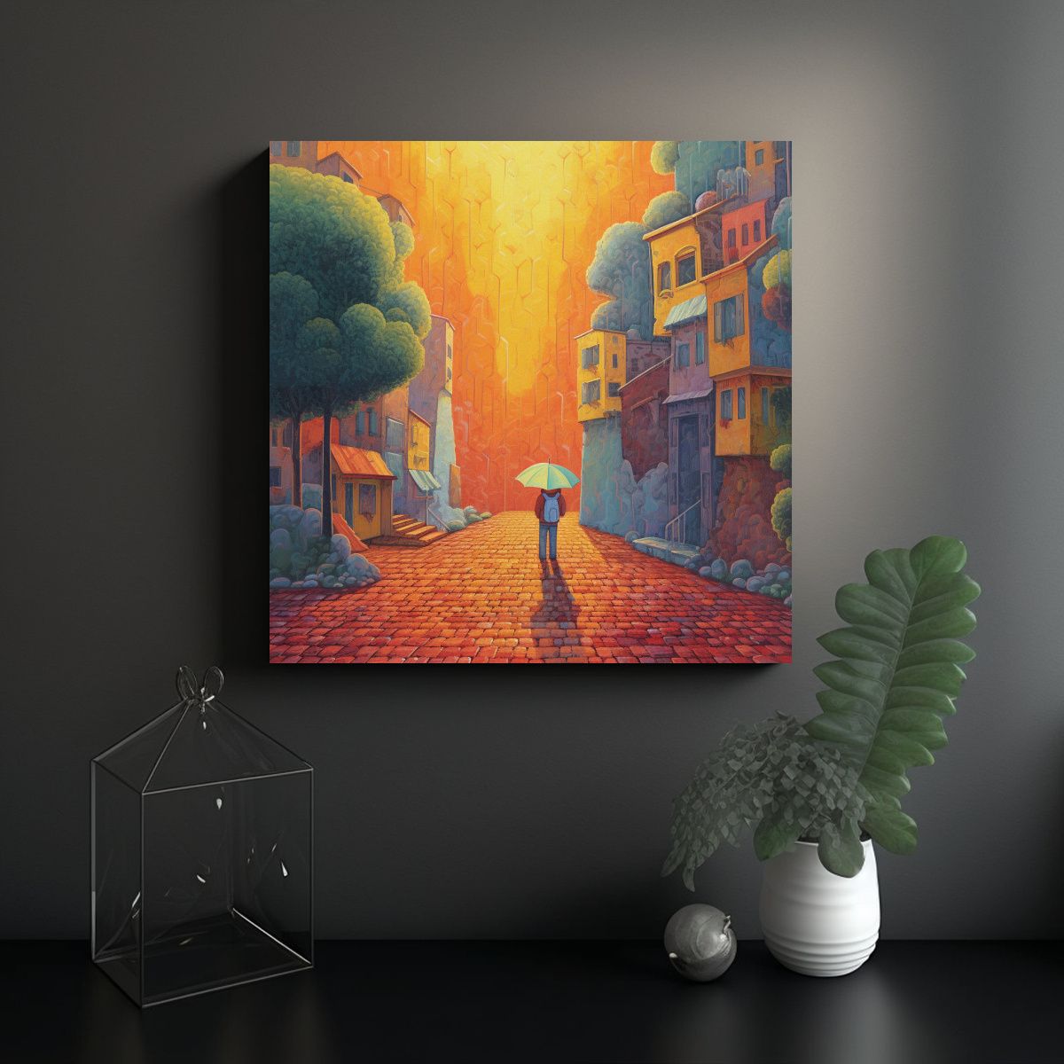 GENERICO - Cuadros De Cocina Con Imagen Brillante Y Lluviosa 90x90 Cm