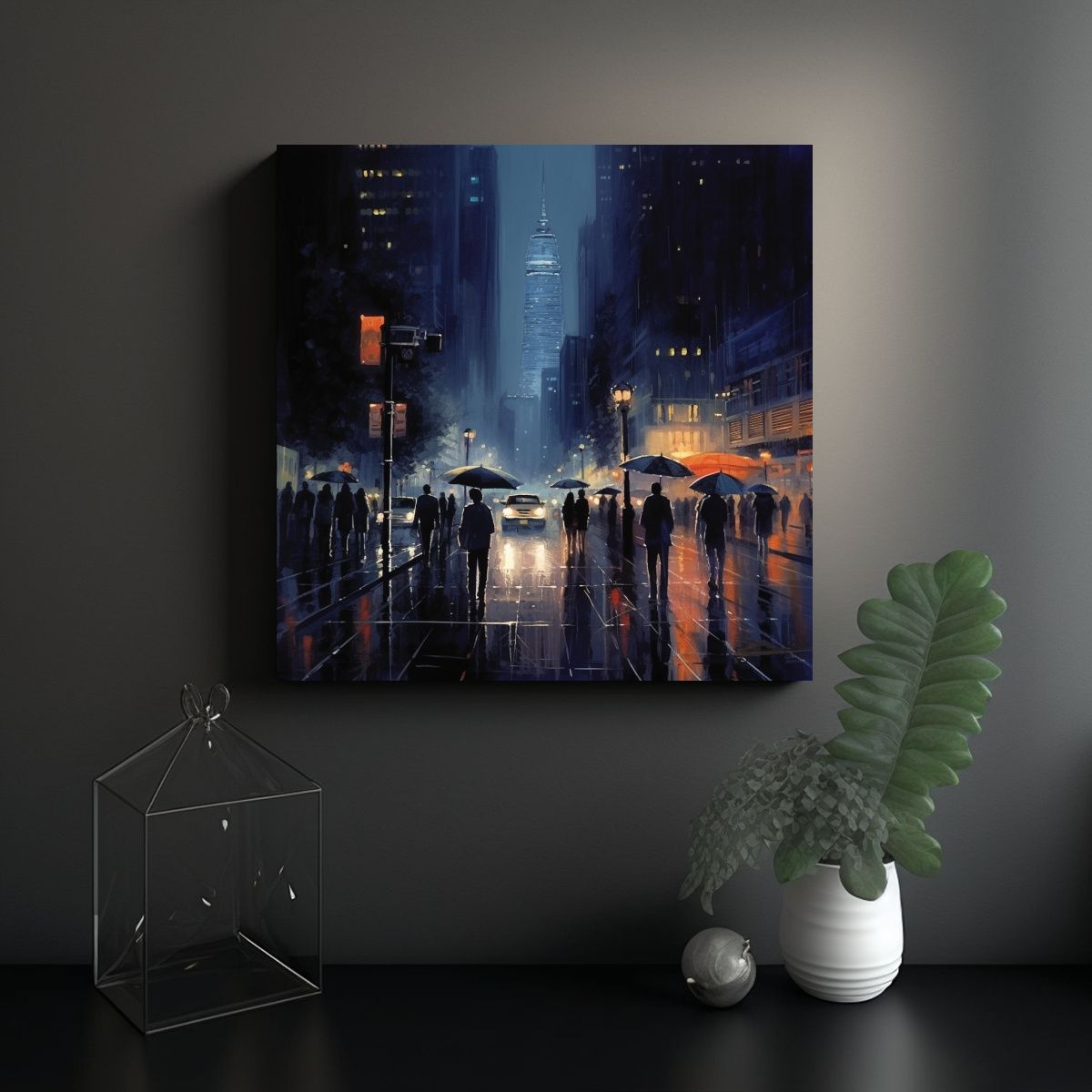 GENERICO - Pinturas De Decoración Urbana Nocturna De La 80x80 Cm.
