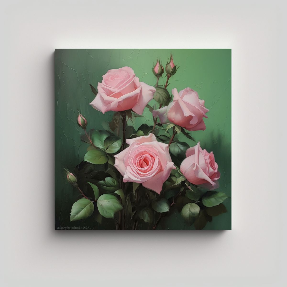 GENERICO - Cuadro Decorativo De Rosas Rosadas Intenso 90x90 Cm