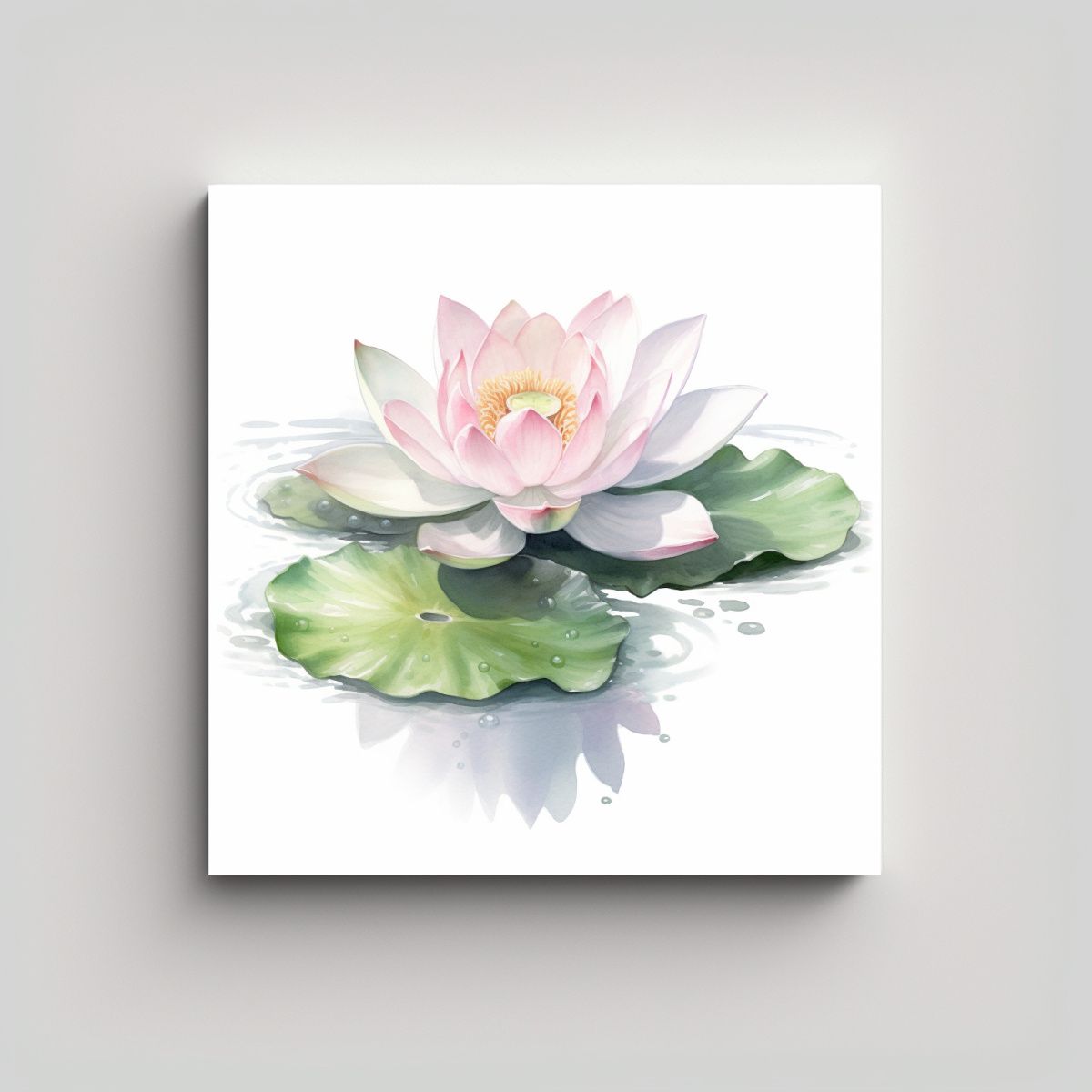 GENERICO - Armonía Cromática Cuadro Lotus En Agua Estudio 70x70 Cm