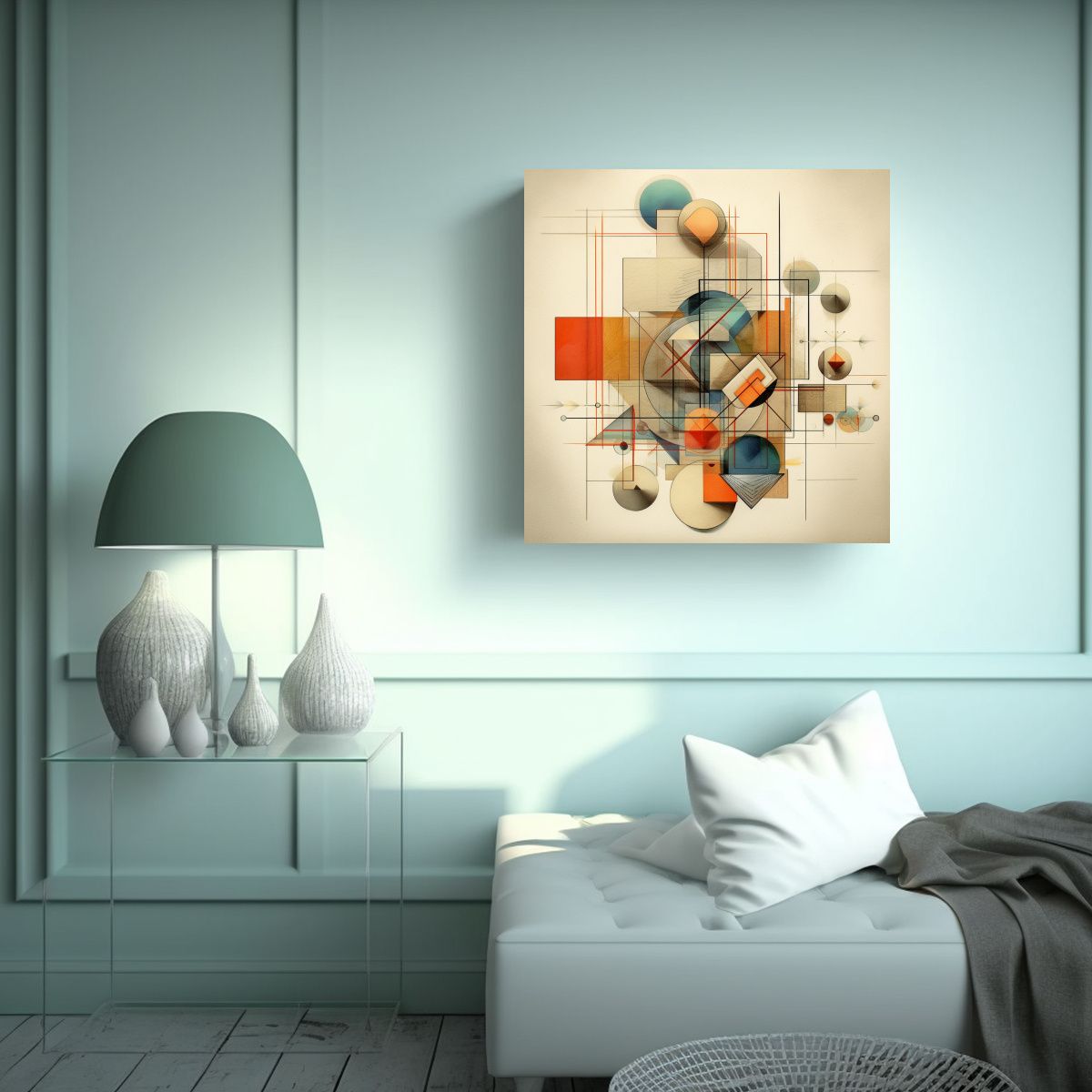 GENERICO - Pinturas Decorativas Estilo Geométrico 90x90 Cm.