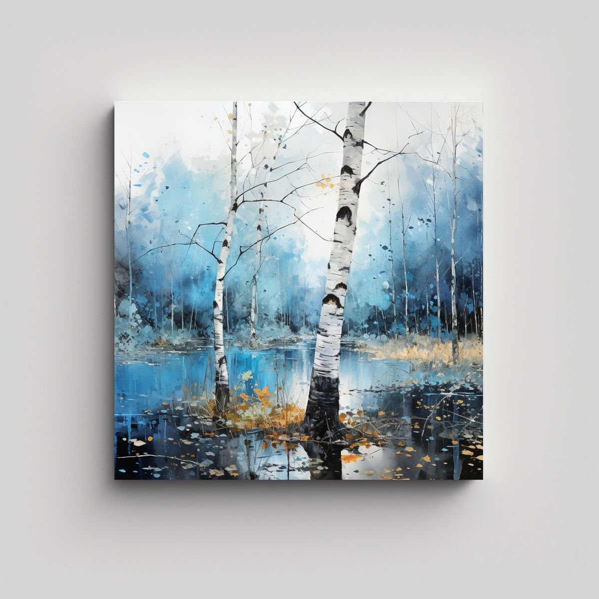 GENERICO - Pintura Abstracta Minimalista De árbol De Abedul 80x80 Cm