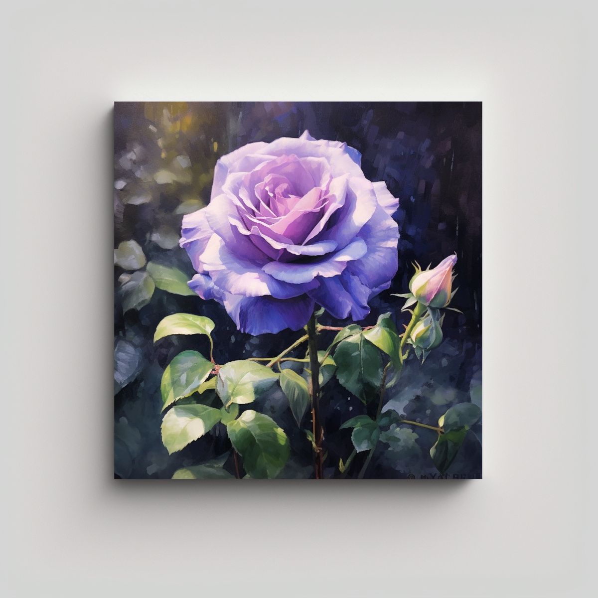 GENERICO - Retrato Moderno De Rosa Morada En Profundidad - 90x90 Cm