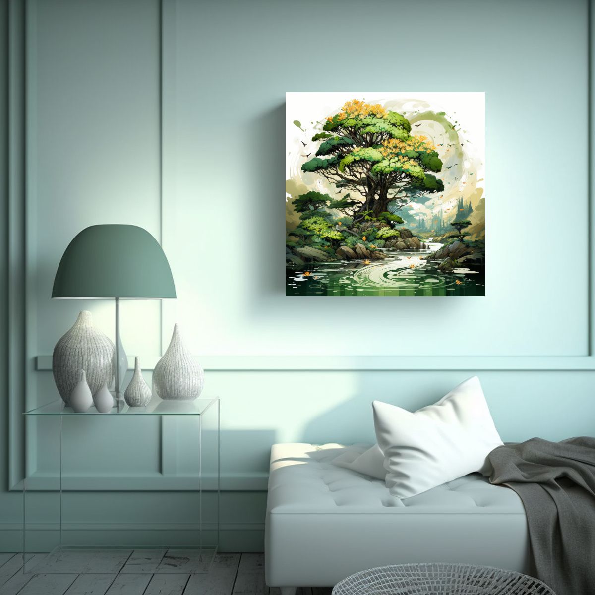 GENERICO - Cuadro Decorativo De Arte De Pared Con Ambiente 80x80 Cm