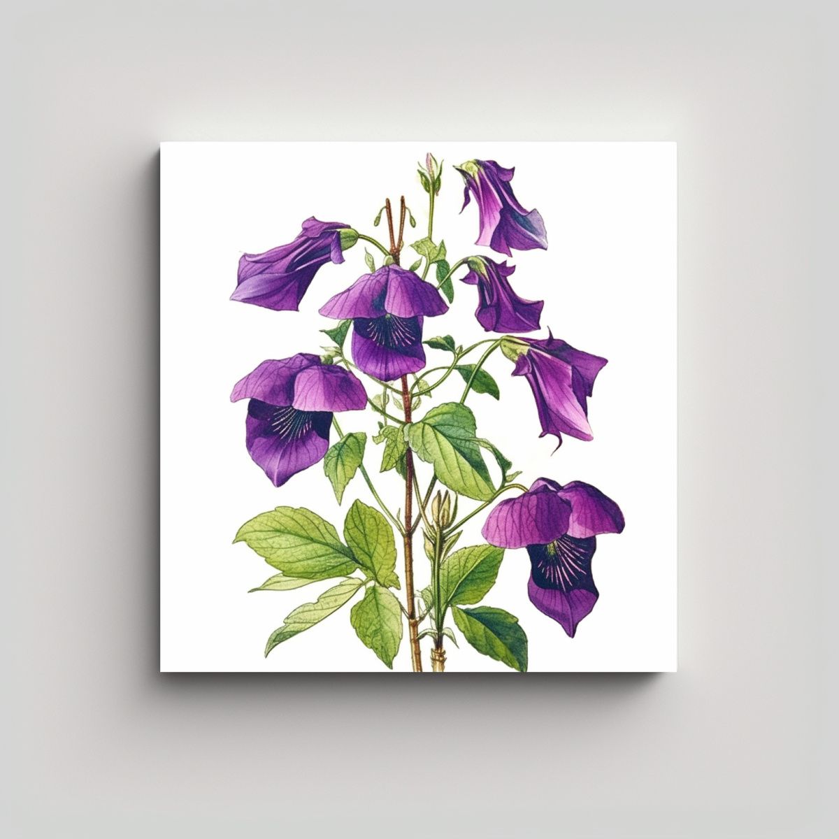 GENERICO - Cuadro Vintage De Flores Moradas Composición 80x80 Cm