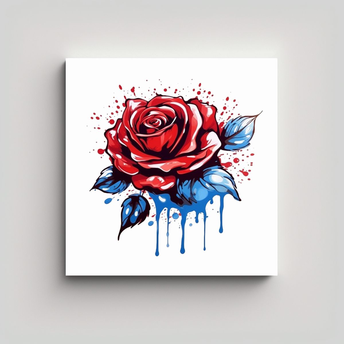 GENERICO - Arte Callejero Moderno Graffiti De Rosa Roja En 70x70 Cm