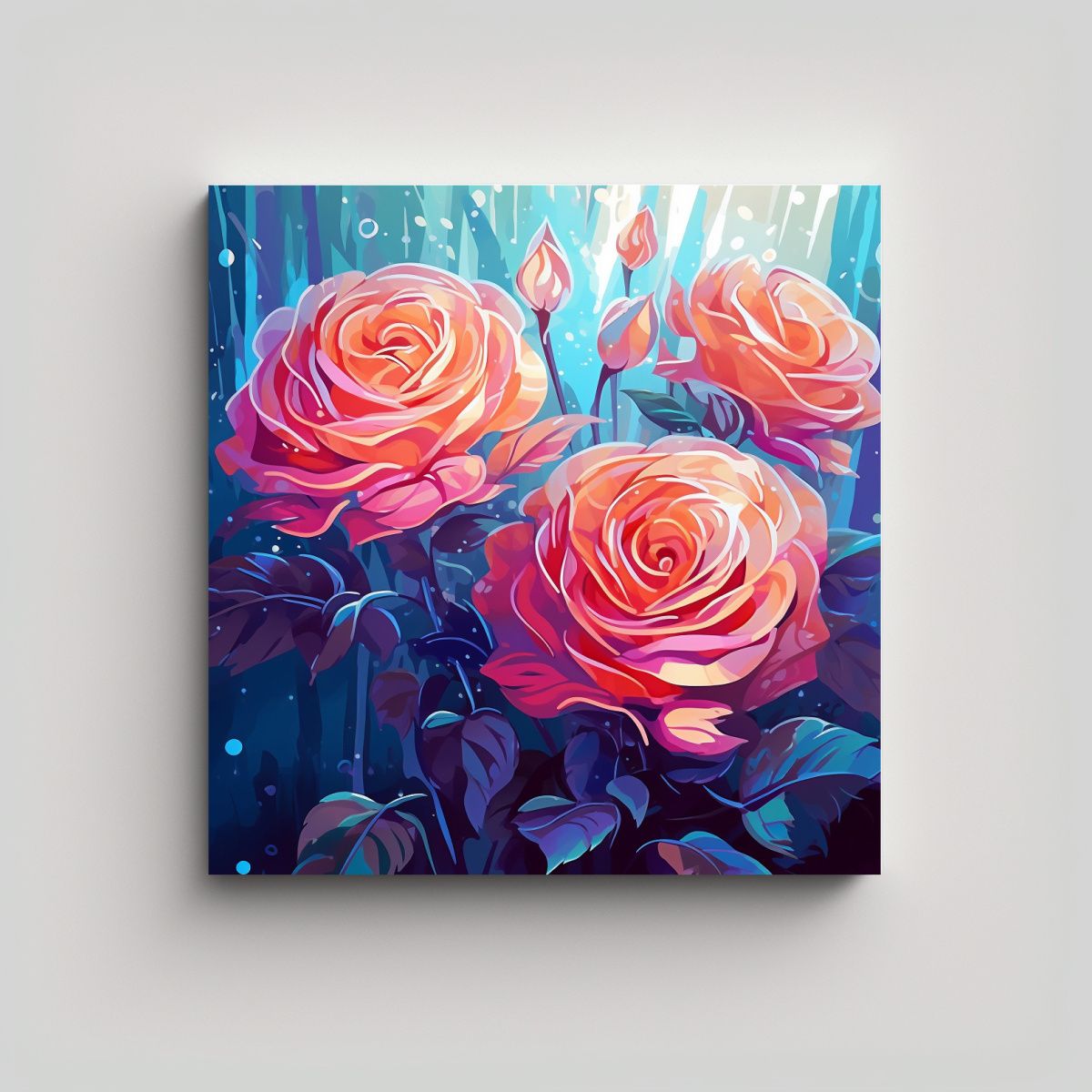 GENERICO - Innovadores Cuadros Canva Con Petalos De Rosa AI 80x80 Cm