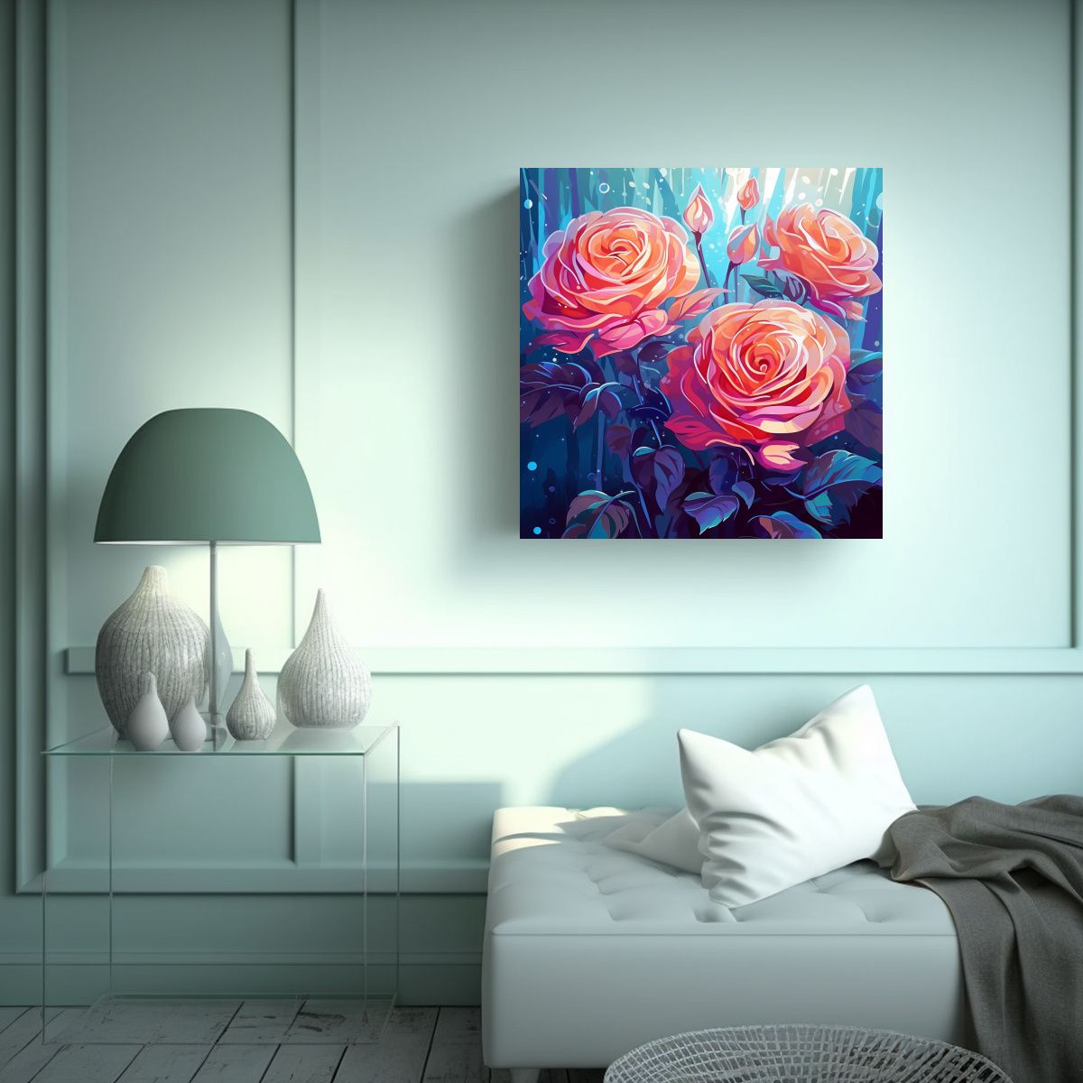 GENERICO - Innovadores Cuadros Canva Con Petalos De Rosa AI 80x80 Cm