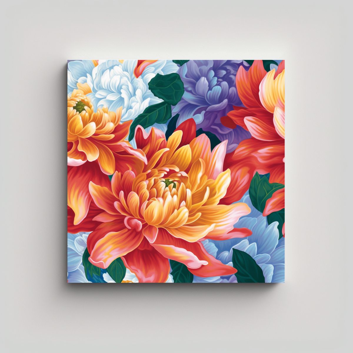 GENERICO - Cuadro Decorativo Bastidor Enigmático Flores 80x80 Cm.