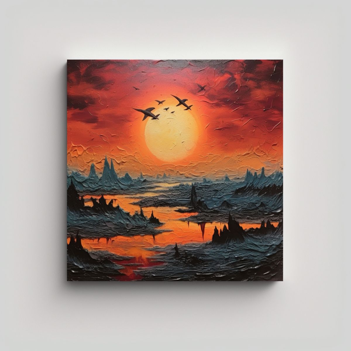 GENERICO - Cuadro Decorativo Atardecer Para Cuarto Calidad 70x70 Cm