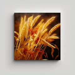 GENERICO - Cuadro Abstracto De Interiores Con Granos De 80x80 Cm