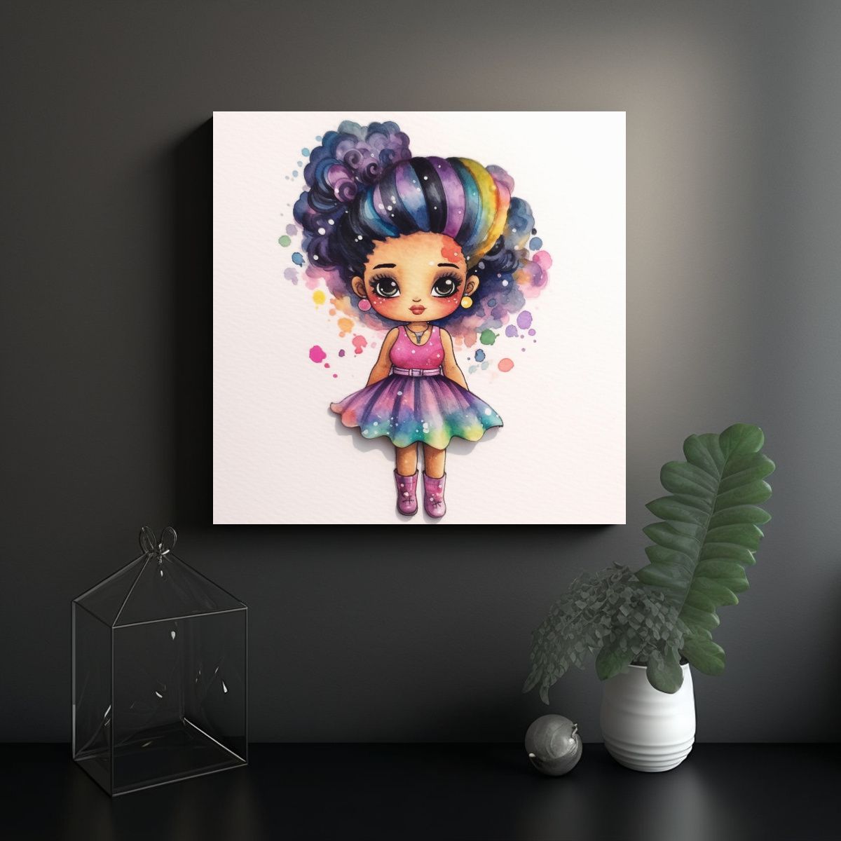 GENERICO - Pinturas Decorativas Con Lindo Reflejo De Barbie 90x90 Cm