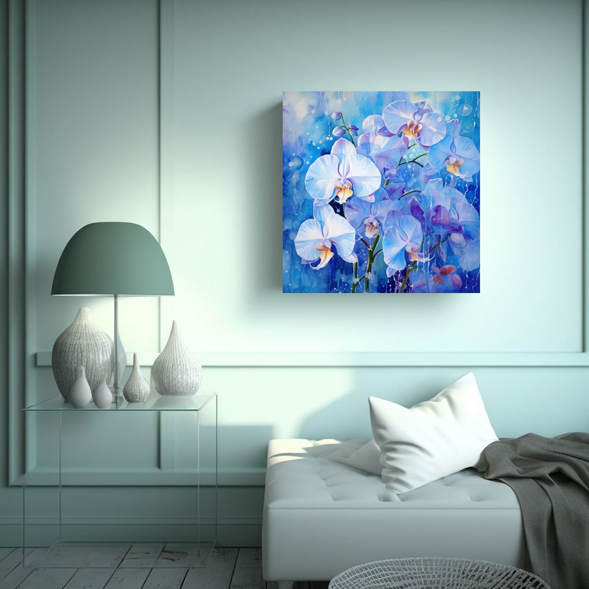 GENERICO - Cuadro De Composición Armónica De Orquídeas 80x80 Cm