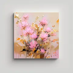 GENERICO - Cuadro Moderno Impresionante Pintura De Flores 90x90 Cm