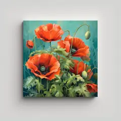 GENERICO - Clásico Malinowski Poppies Arte Detallado Alta 80x80 Cm