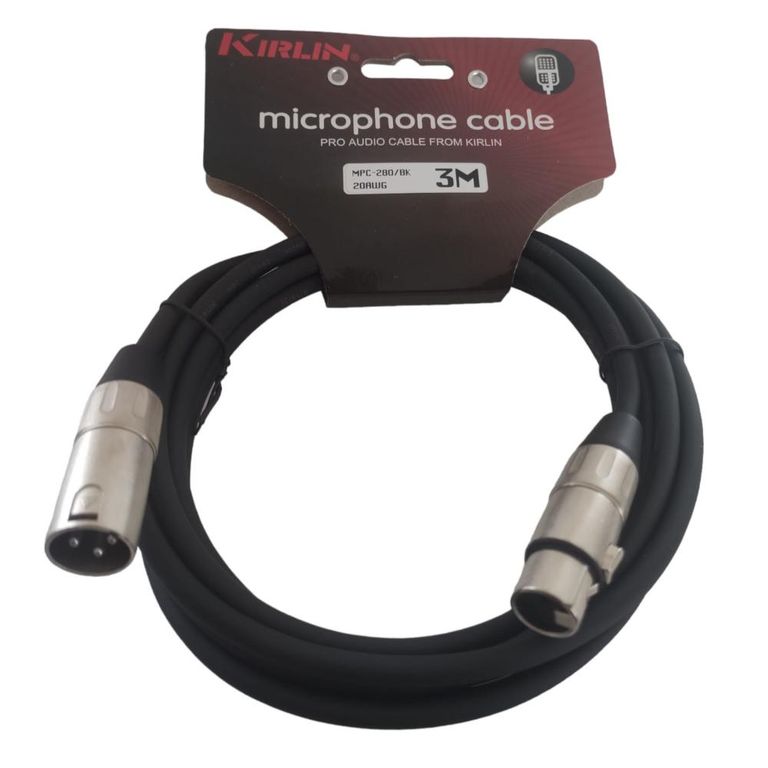 KIRLIN Cable Microfono XLR 3 mts MPC-280-3M