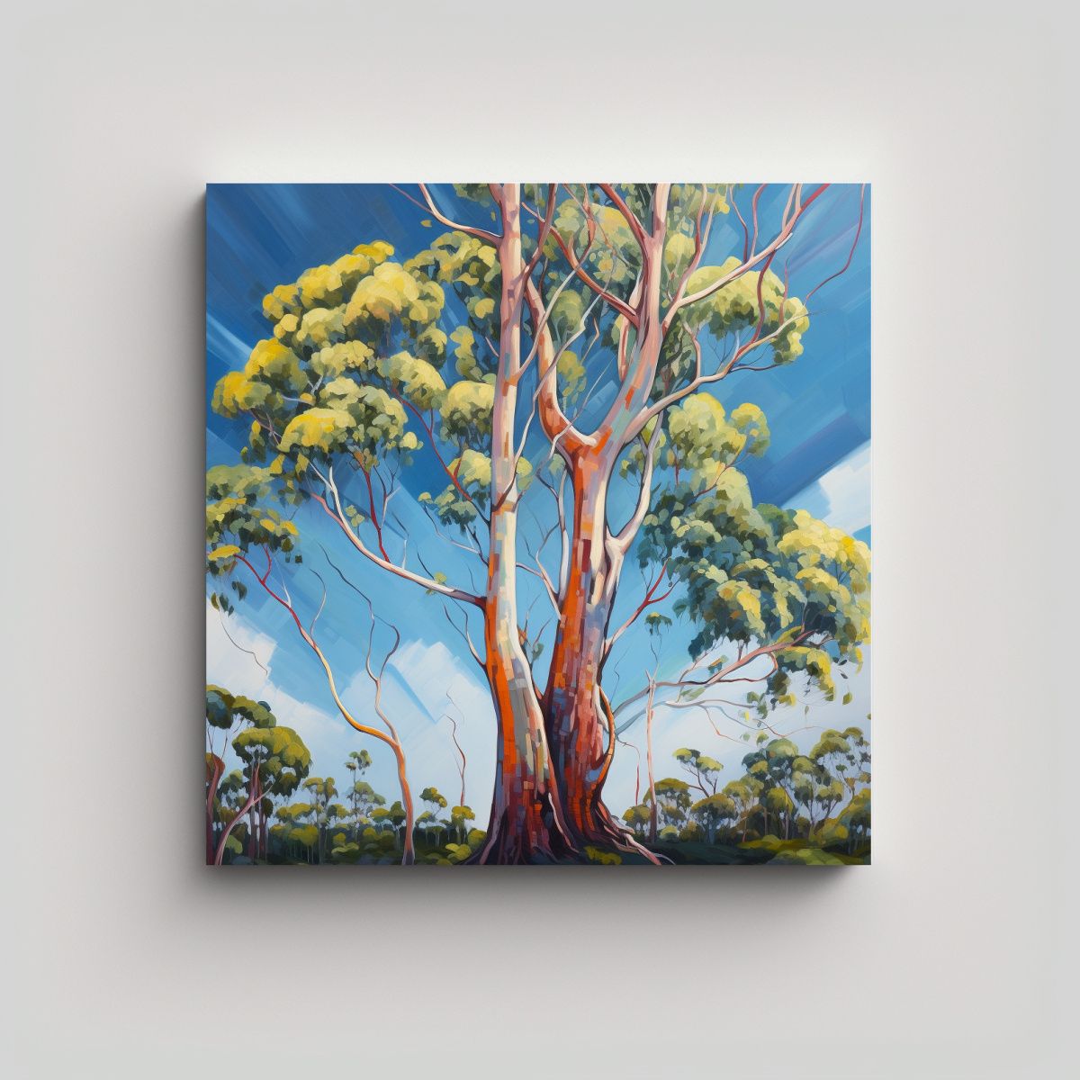 GENERICO - Cuadro Abstracto Moderno Para Sala Con árbol De 90x90 Cm