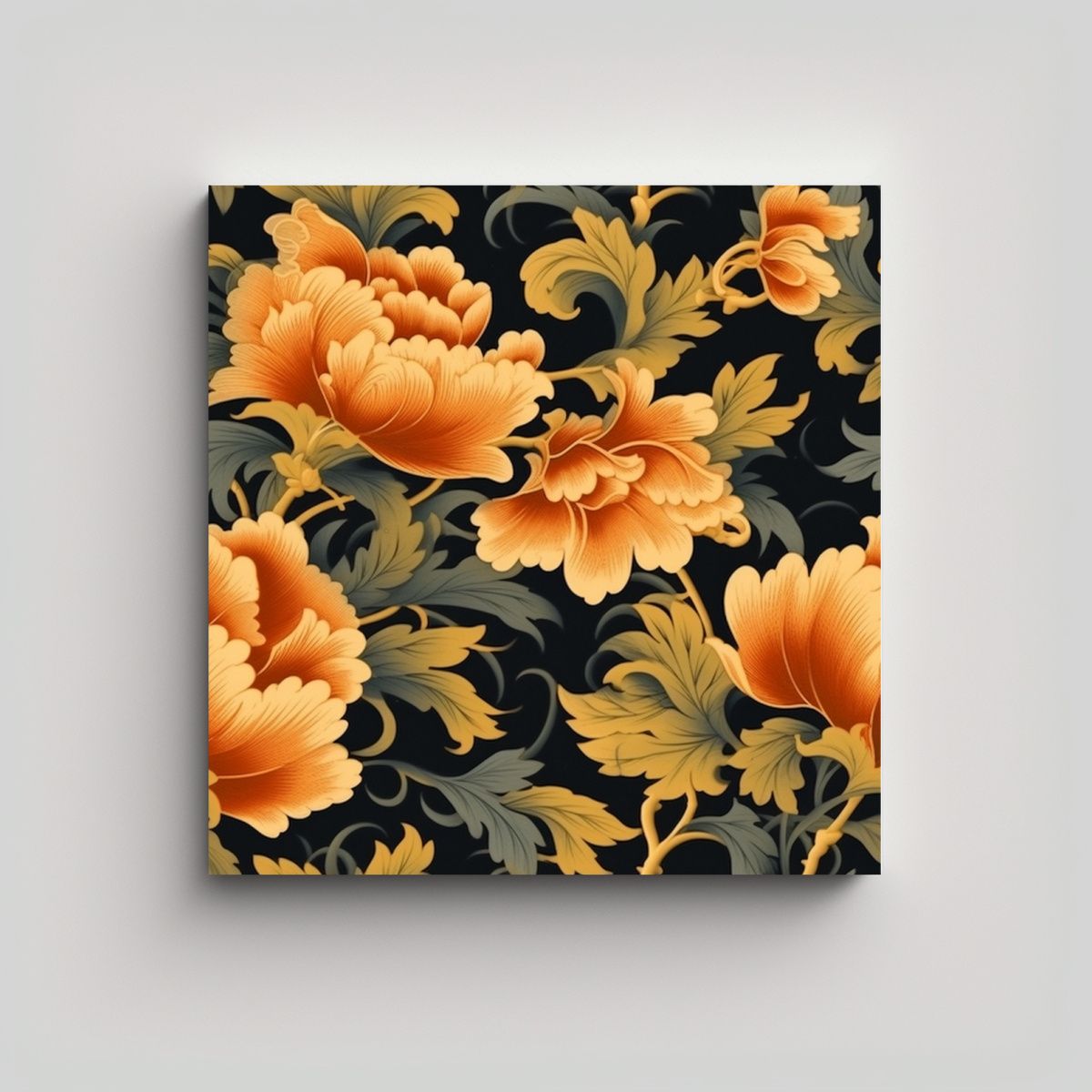 GENERICO - Ilustración Barroca De Pared Con Patrones 80x80 Cm