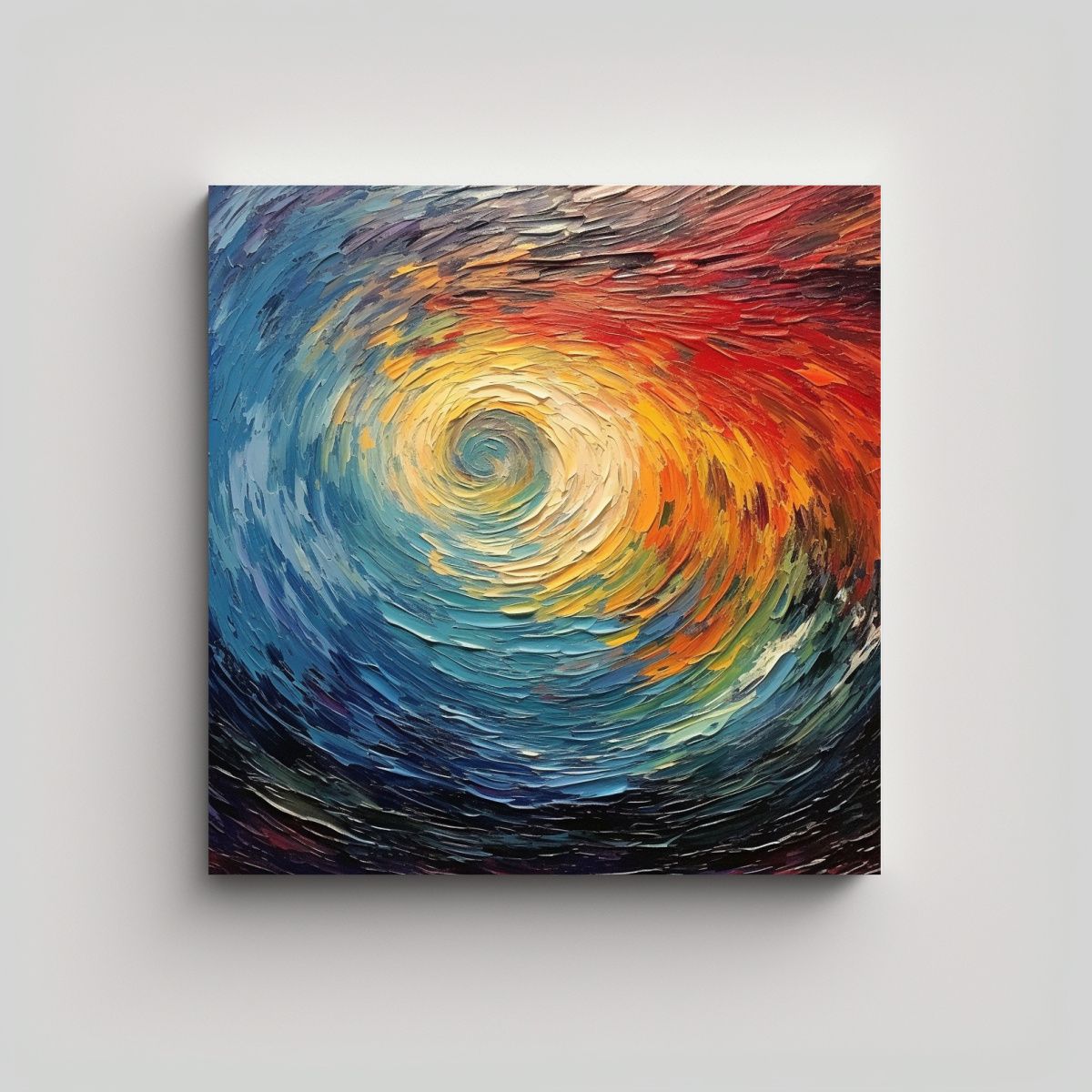GENERICO - Cuadro Original Van Gogh Remolino Arcoíris 80x80 Cm