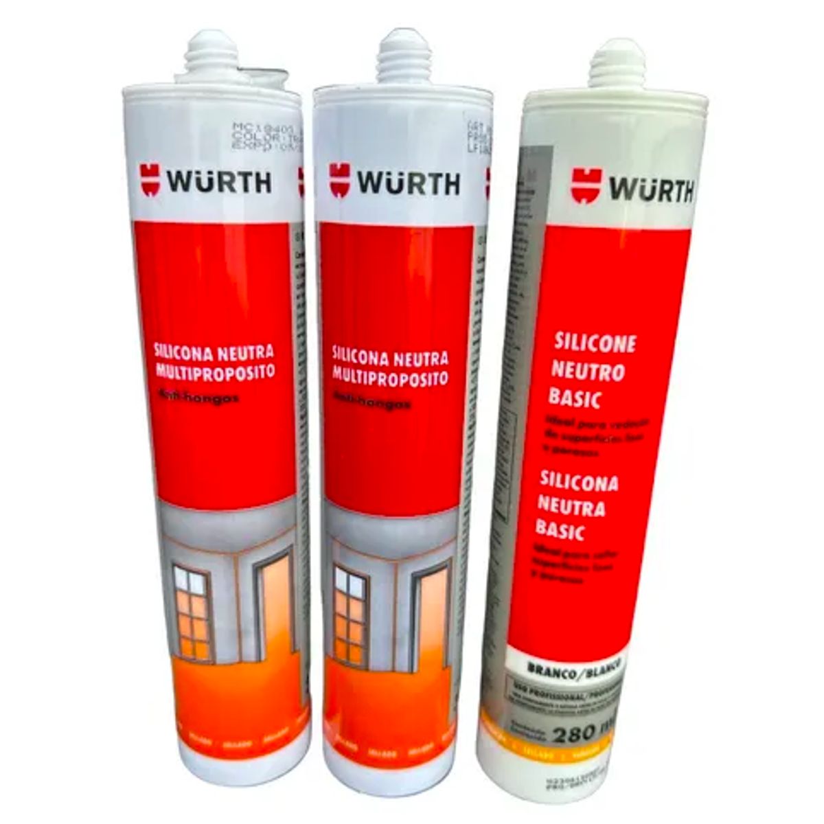 WURTH - Pack 3X Silicona Neutra Wurth 280ml Tubo Transparente