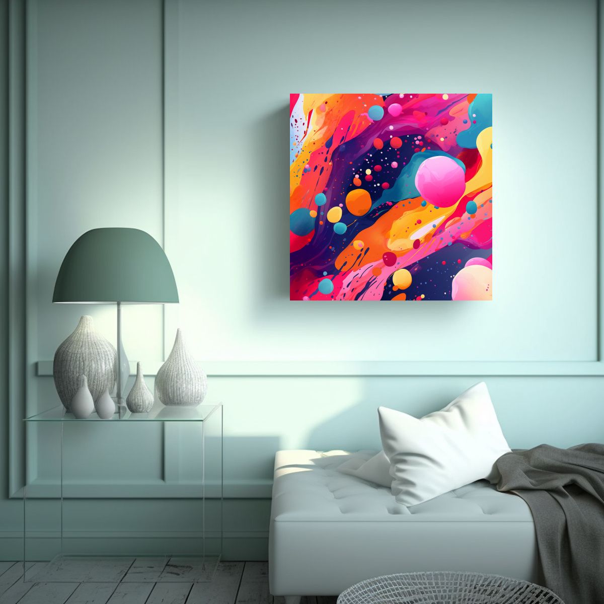 GENERICO - Pintura En Bastidor Moderno Con Diseño 90x90 Cm