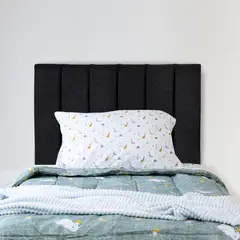 GENERICO - Respaldo de cama 1 plaza Tubular Negro