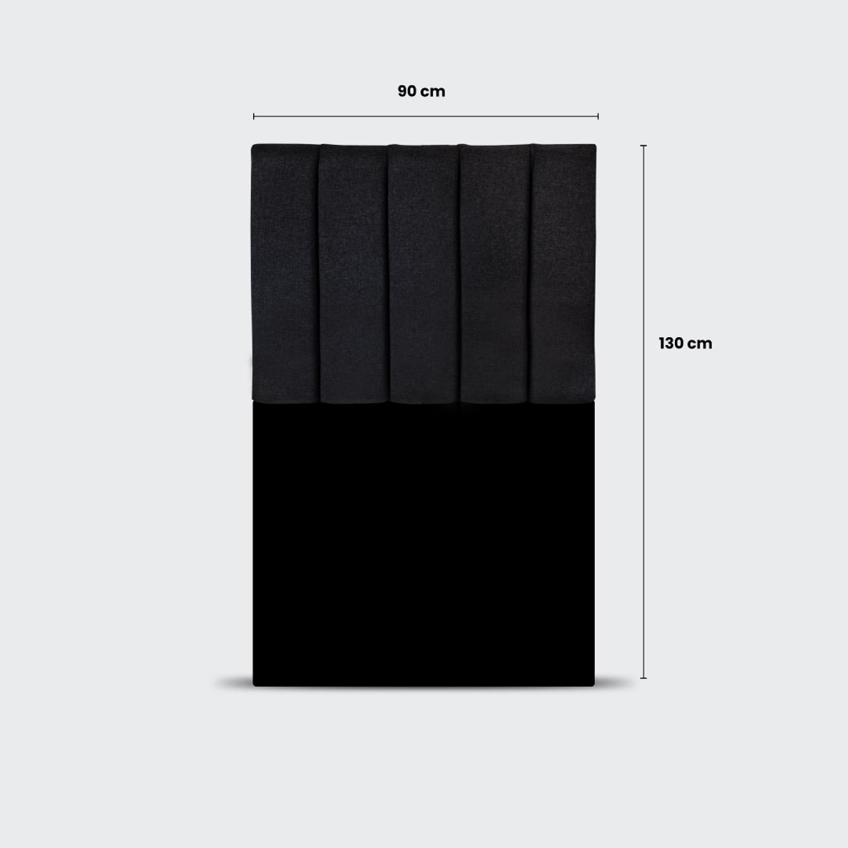 IVI HOME - Respaldo de cama 1 plaza Tubular Negro