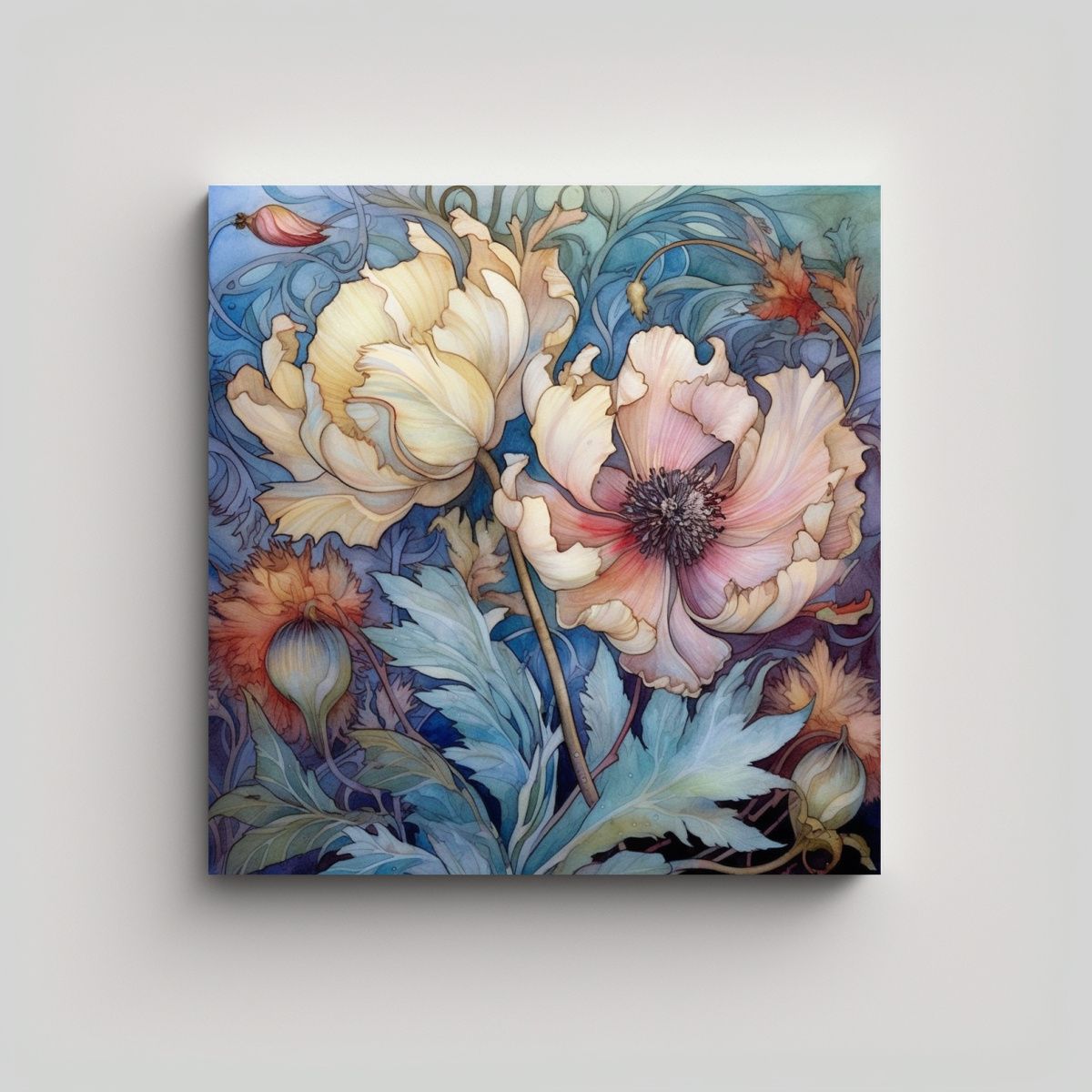 GENERICO - Arte En Relieve Con Acuarelas Suaves De Susan 90x90 Cm