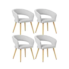 HABITA2 CHILE - Pack 4 Sitial Florencia Patas Simil Madera - Gris