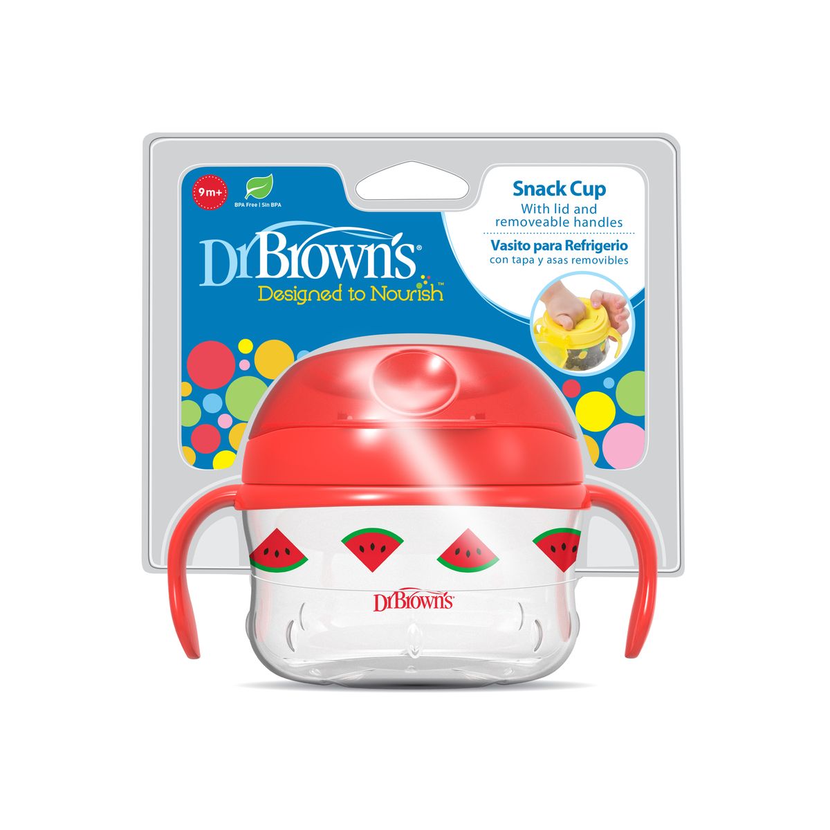 DR BROWN'S - Taza Para Snack y Merienda Dr Brown´s 9m+ Rojo Sandía