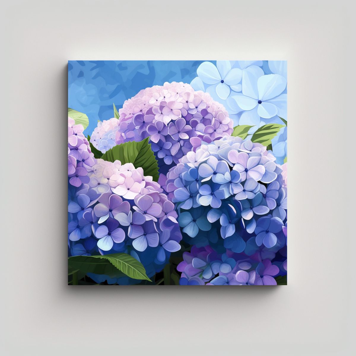 GENERICO - Ilustraciones Elegantes De Hortensias En Vector - 90x90 Cm