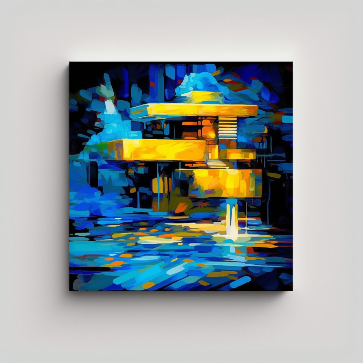 GENERICO - Arte De Pared Cuadro Digital De Fallingwater De 90x90 Cm