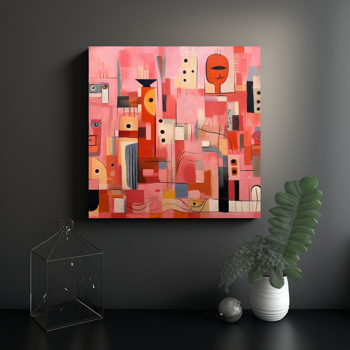 GENERICO - Pinturas Abstractas En La Pared De Koby Ashansky 80x80 Cm