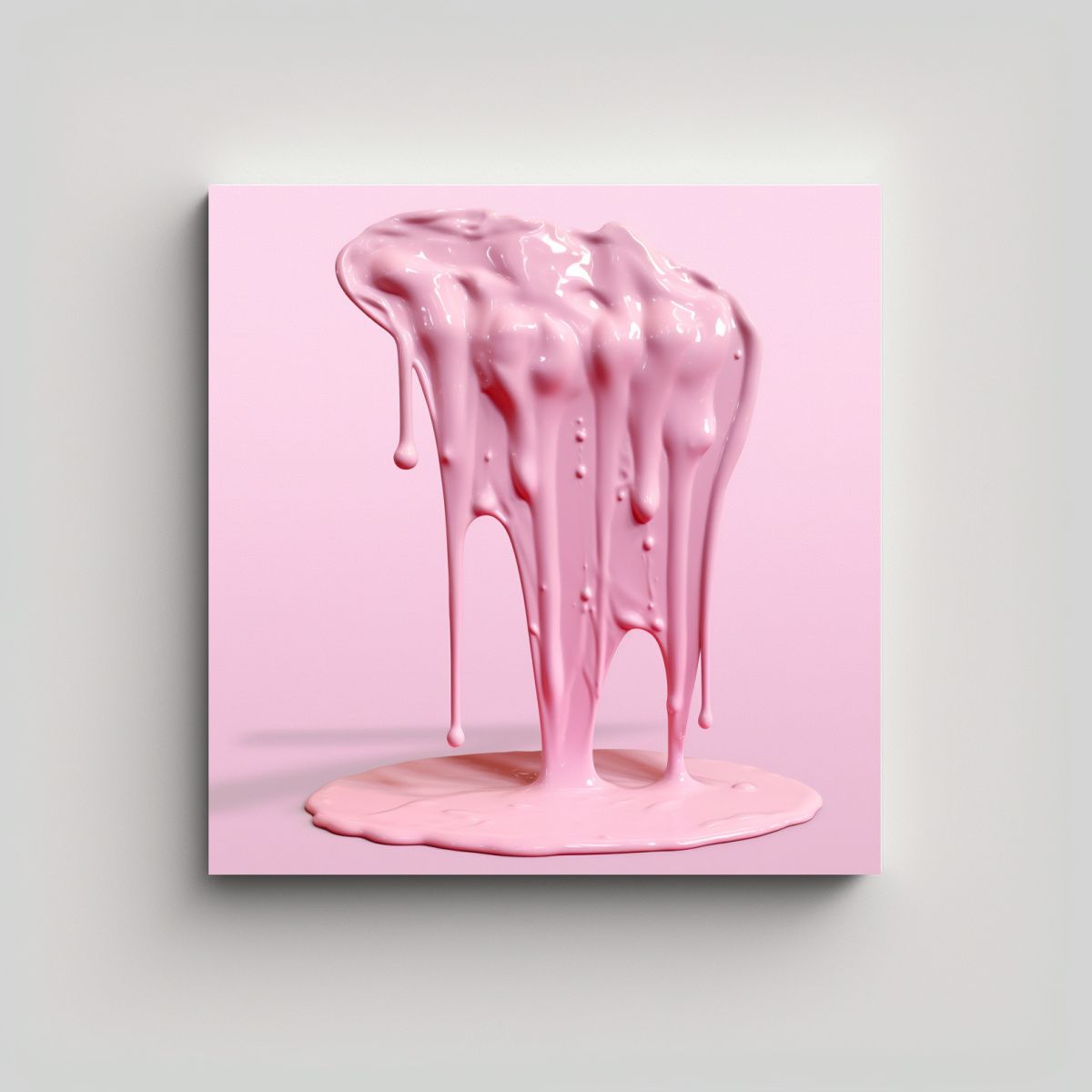 GENERICO - Pintura Pastel Rosa Realista Derritiéndose En La 90x90 Cm