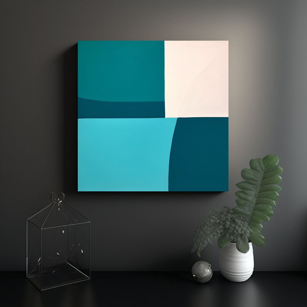 GENERICO - Cuadro Acrylic Moderno Minimalista Expresando 80x80 Cm