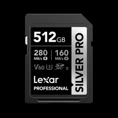 LEXAR - Memoria SD Silver Pro 512GB 280MBS UHS-II U3 V60 4K