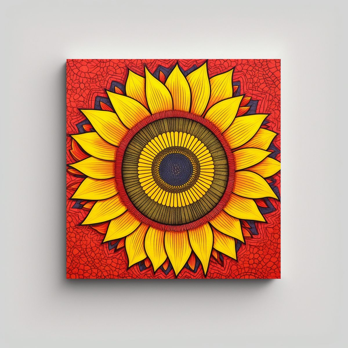 GENERICO - Cuadro Decorativo Estilo Eric Carle Girasoles Sin 80x80 Cm