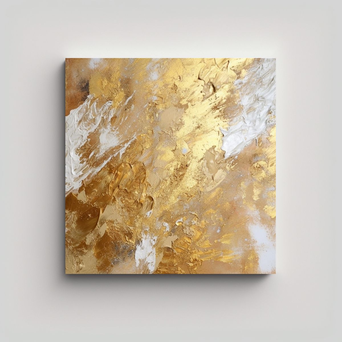 GENERICO - Pintura Moderna Multicolor Radiante En Oro Y 70x70 Cm