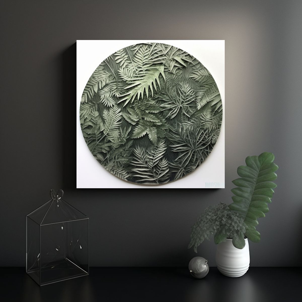 GENERICO - Pintura Decorativa Con Plantillas De Flores En 90x90 Cm.