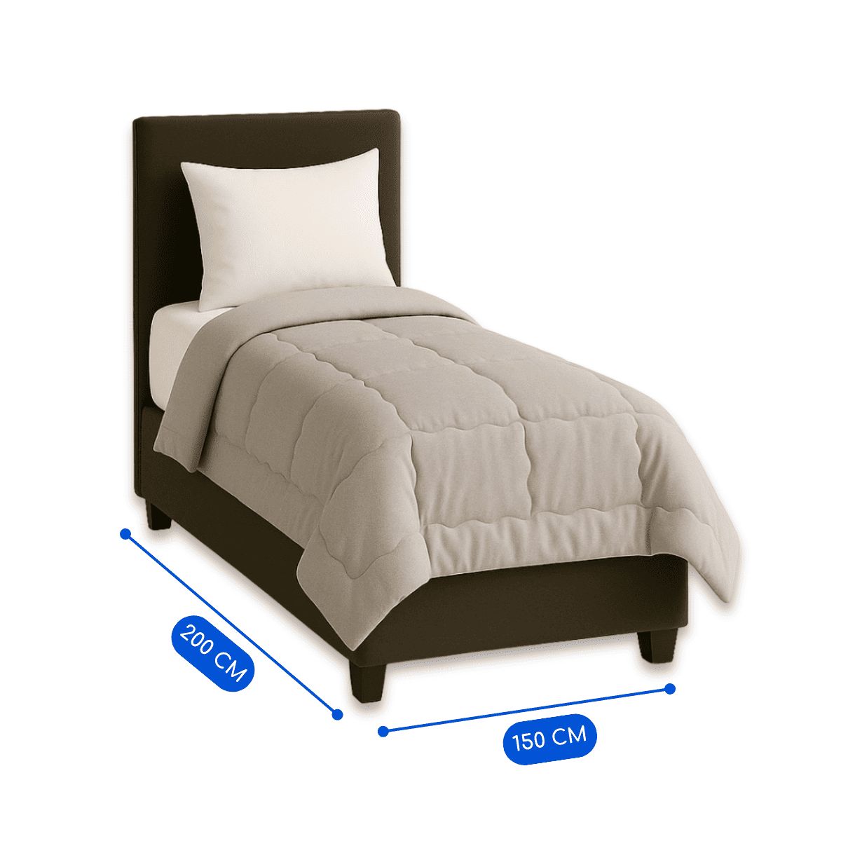 GUIZA - Plumón Edredón Nórdico 1 Plaza 150x200 100% Algodón Guiza