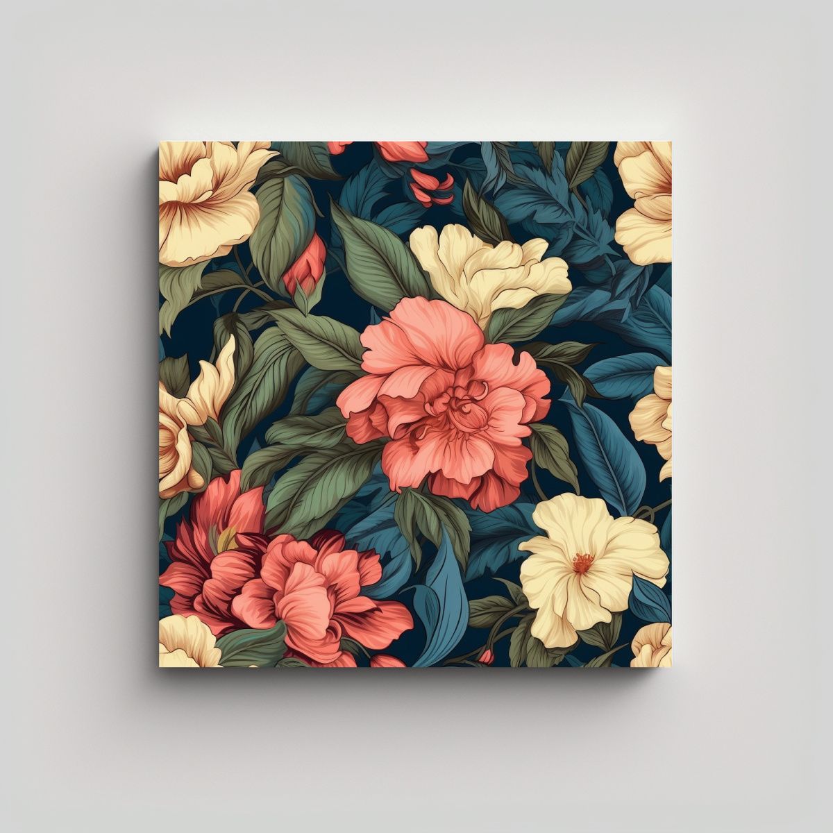 GENERICO - Arte Luminoso 4K Flores En Estilo Toile De Alta 90x90 Cm