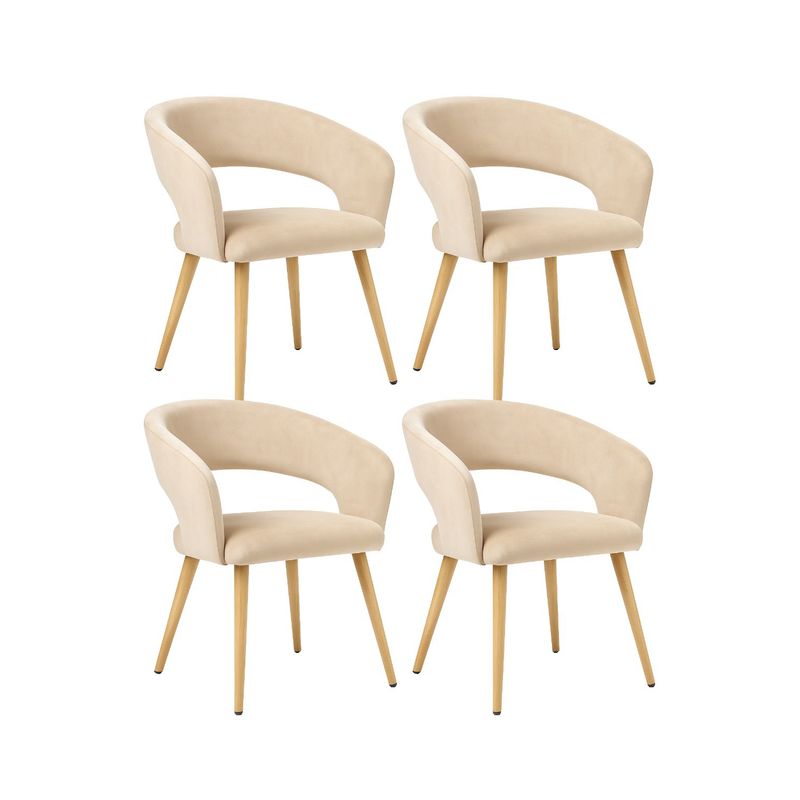 HABITA2 CHILE - Pack 4 Sitial Florencia Patas Simil Madera - Beige