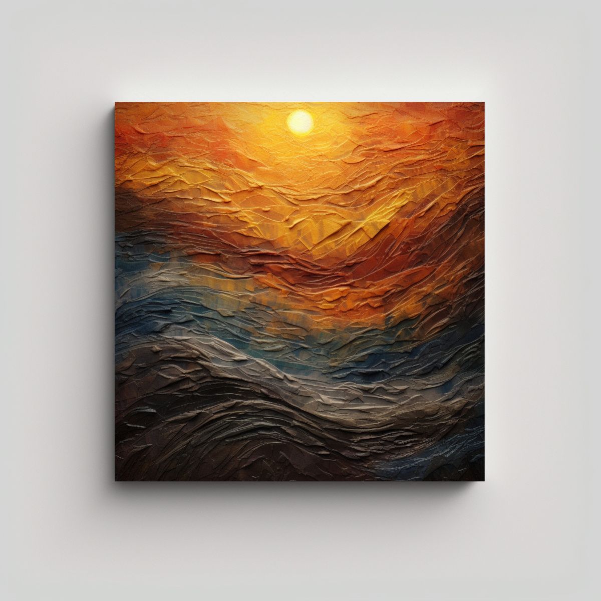 GENERICO - Pinturas Decorativas Con Textura De Amanecer En 80x80 Cm