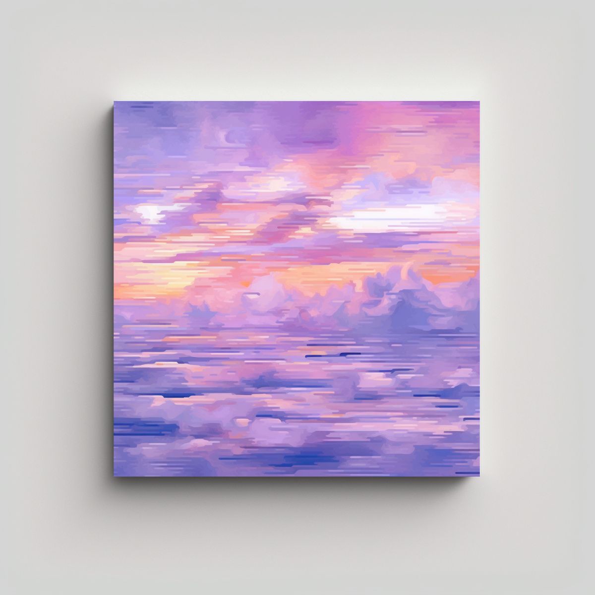 GENERICO - Pintura Digital Pixel Minimalista Que Expresa 70x70 Cm