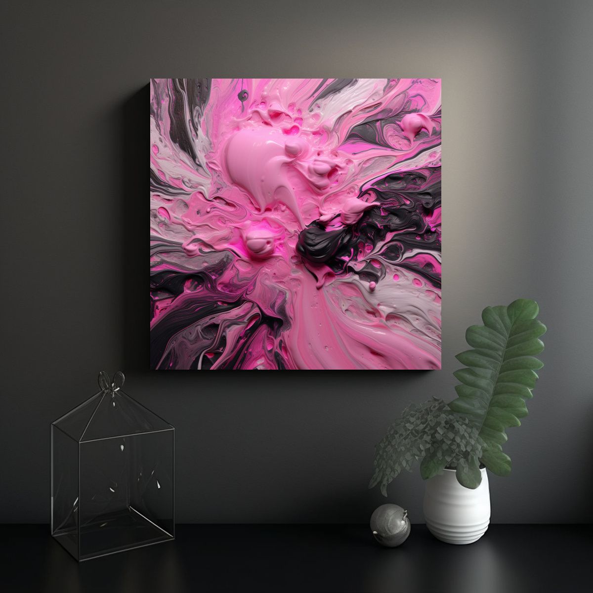 GENERICO - Cuadros Cálidos En Temática Wetwet 11 Aspecto 70x70 Cm