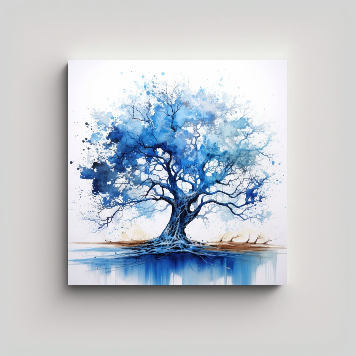 GENERICO - Pintura Abstracta De árbol De Roble En Colores 80x80 Cm