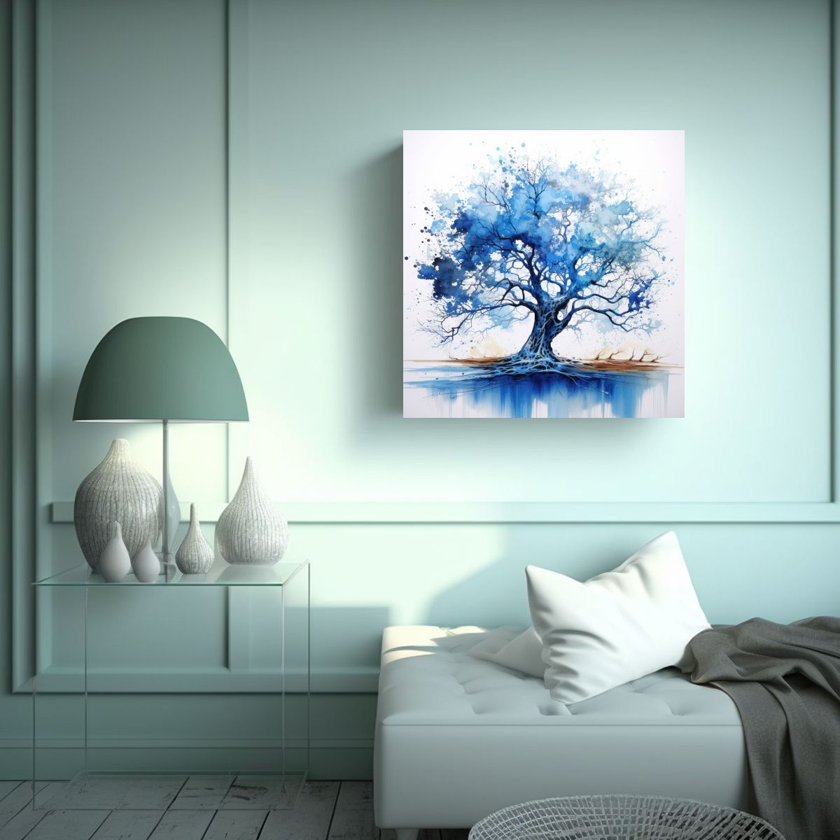 GENERICO - Pintura Abstracta De árbol De Roble En Colores 80x80 Cm