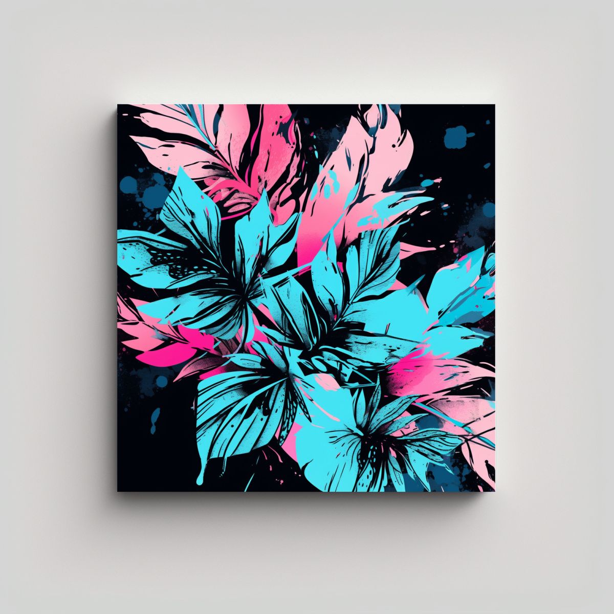 GENERICO - Arte Espectacular Para Sala En Turquesa Y Rosa 90x90 Cm